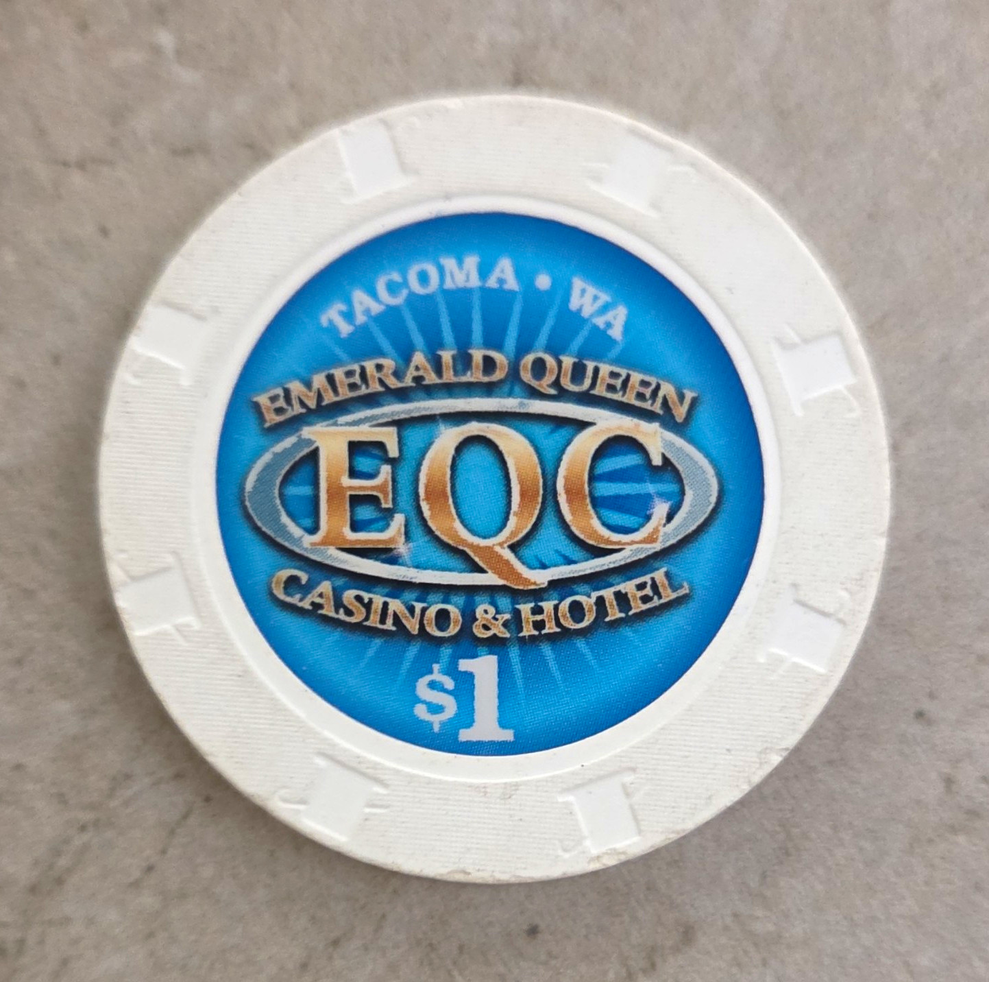 Emerald Queen Casino & Hotel Tacoma, WA $1 Casino Chip Collectible Gaming Token