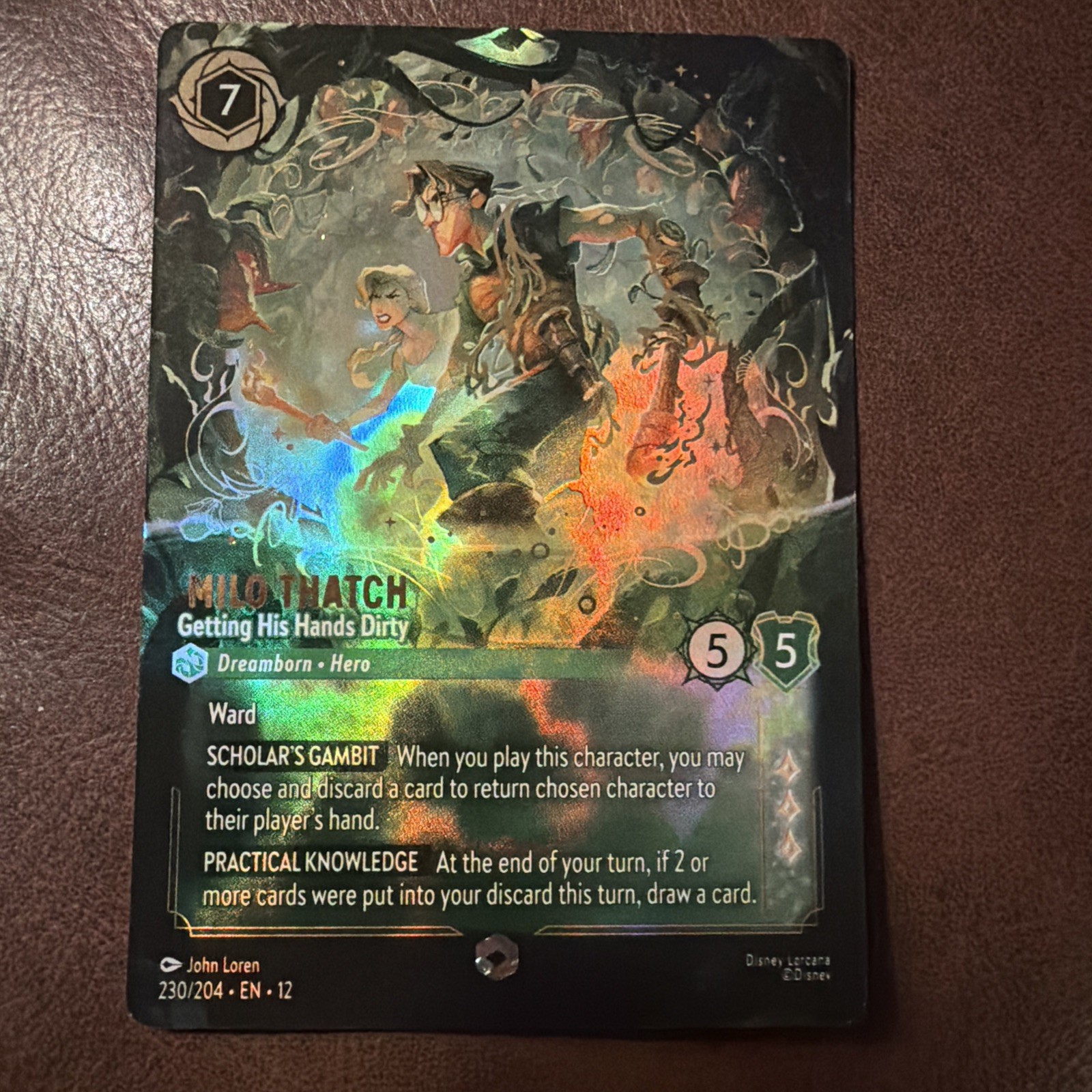 Lorcana Milo Thatch Getting His Hands Dirty Wilds Unknown 230/204 Enchanted Holo