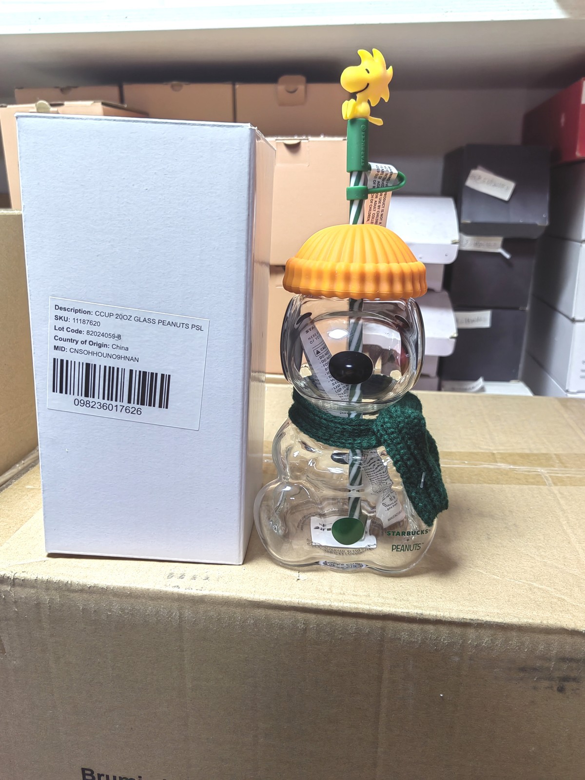 Starbucks x Peanuts Snoopy Limited Edition Glass Cold Cup 20oz IN HAND USA STOCK