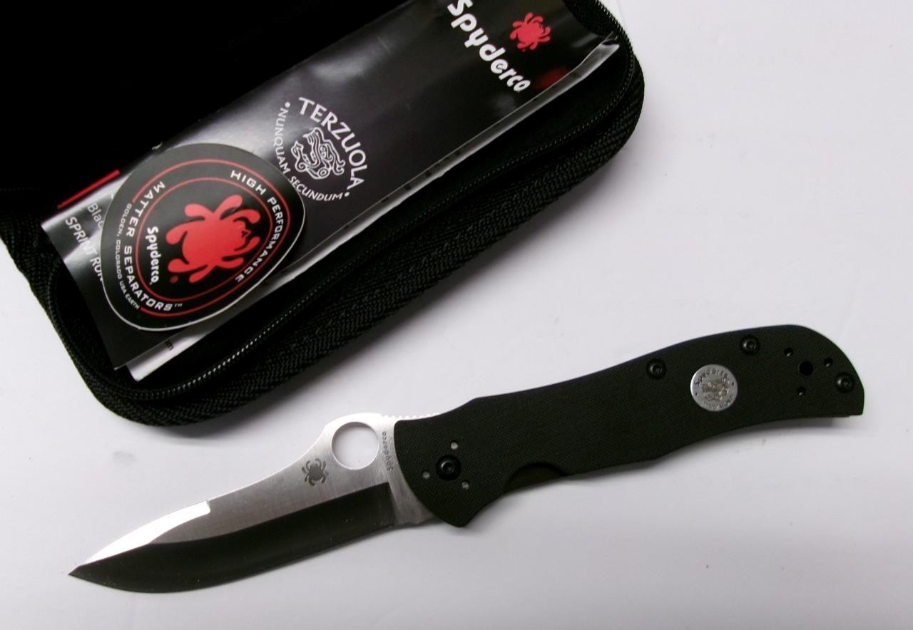 Spyderco C55G20CVP Starmate Sprint Run Folder Black G-10 Handles Plain Edge NEW