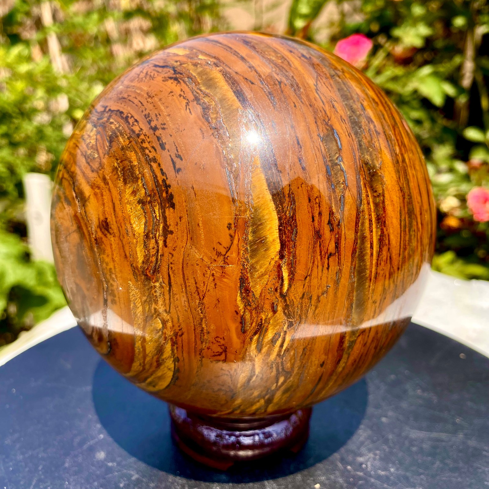 6.2LB  Natural Tiger Eye Stone Crystal Ball Quartz Healing Sphere Décor