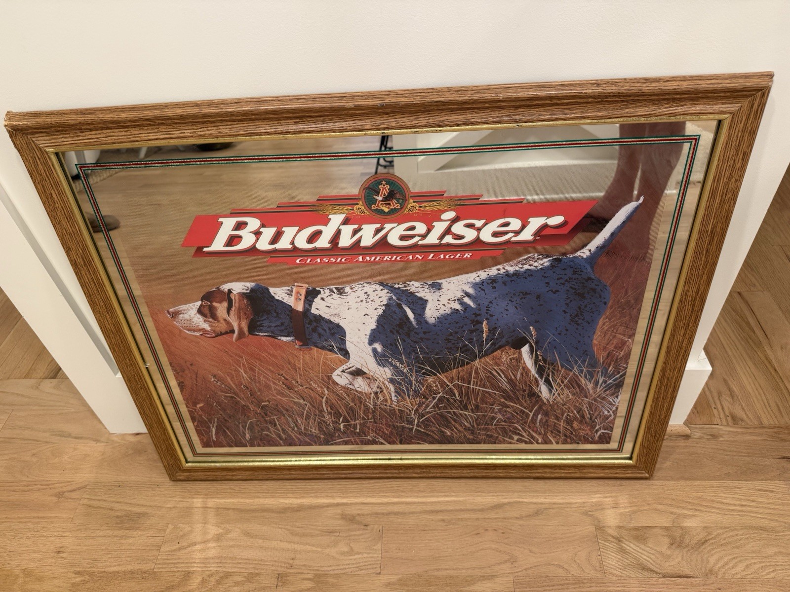1998 Budweiser Mirror Framed Sign GSP German Shorthaired Pointer Hunting Dog