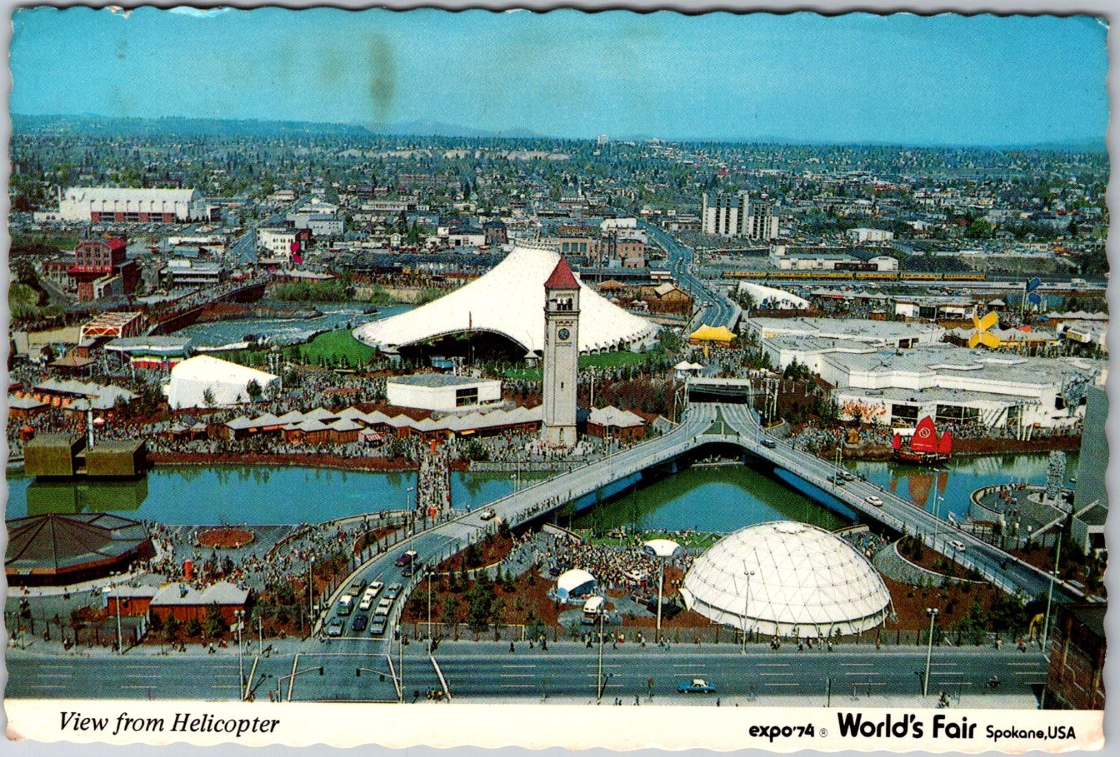 Spokane, WA Expo 1974 World\'s Fair Vintage Postcard Aerial View