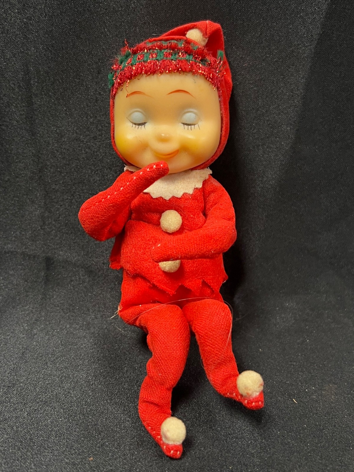Felt Christmas Vintage Sleeping Elf Plush