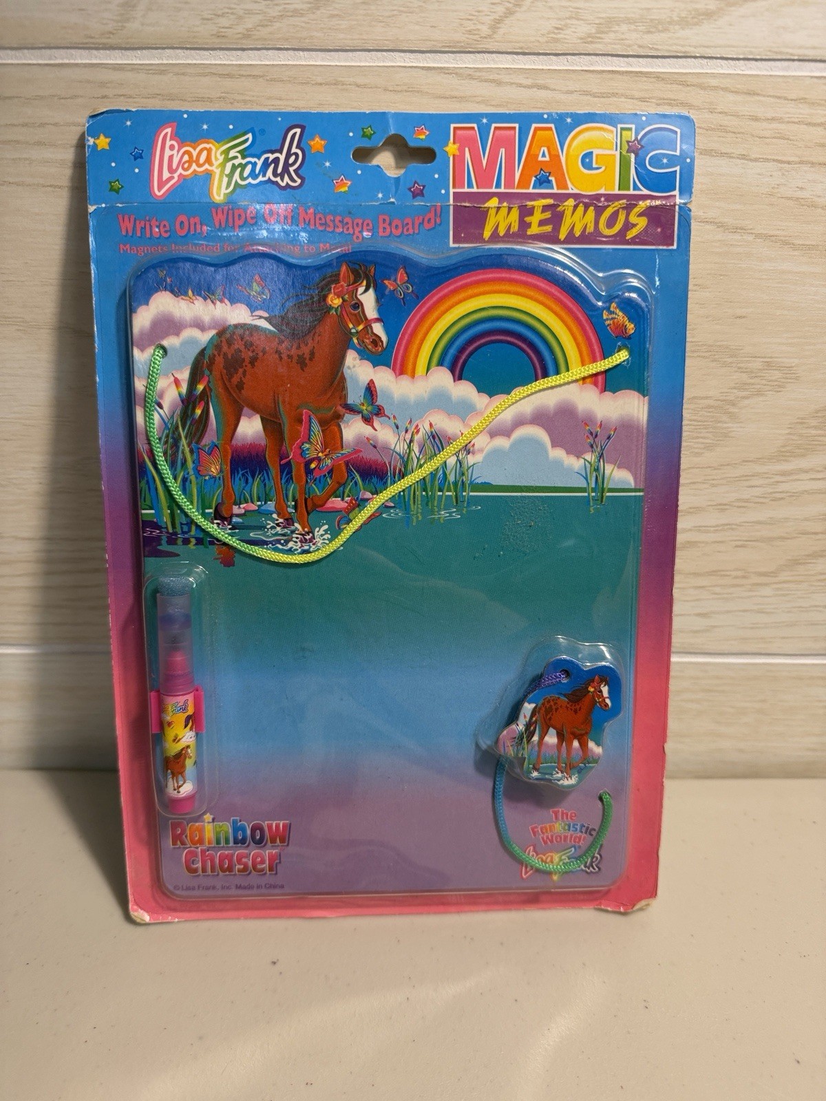 Vintage 90s Lisa Frank Magic Memos Rainbow Chaser Horse Dry Erase Board Unopened
