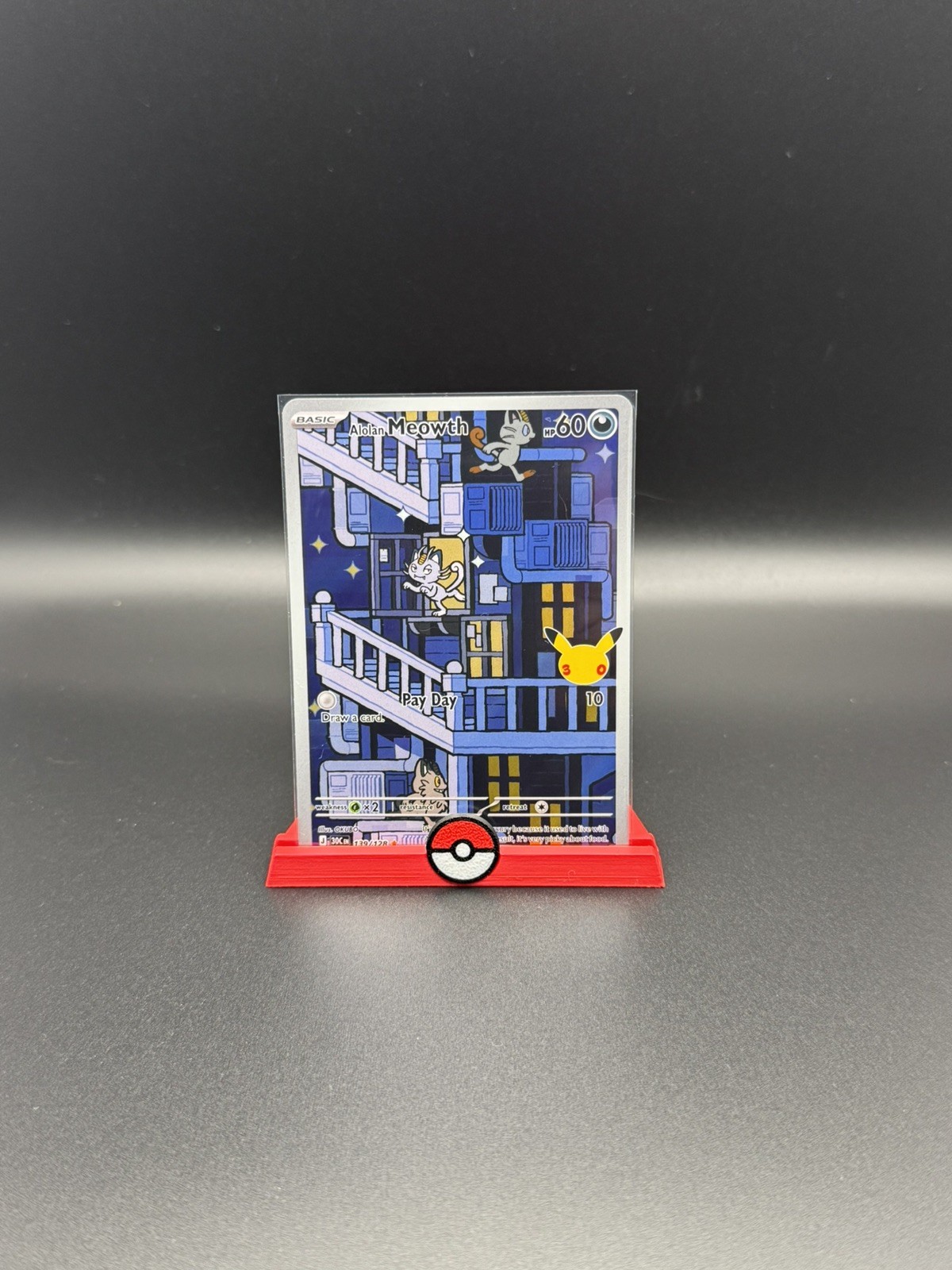 Pokémon TCG - Alolan Meowth 139/128: 30th Celebration Illustration Rare