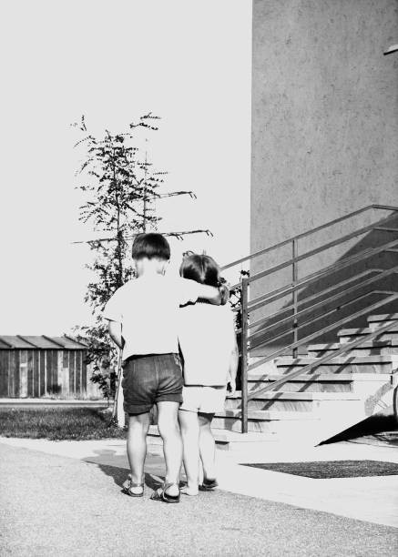 Little Couple On The Sixties Historic 1960s Old Photo