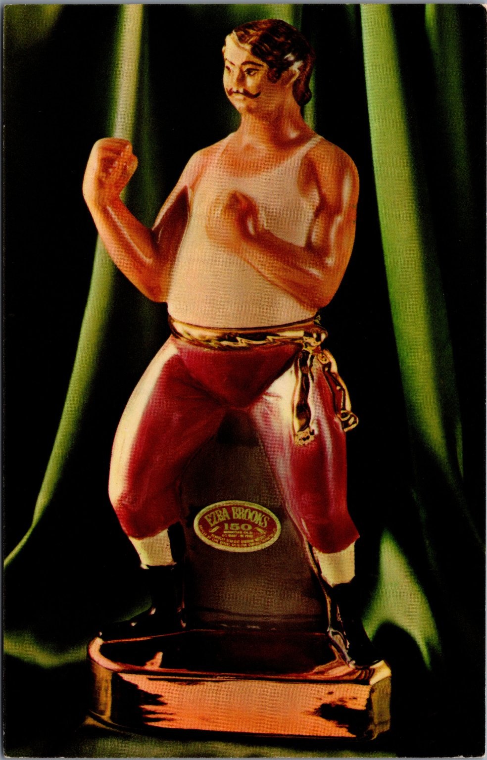 Ezra Brooks Whiskey Bare-Knuckle Boxer John L. Sullivan Decanter Postcard