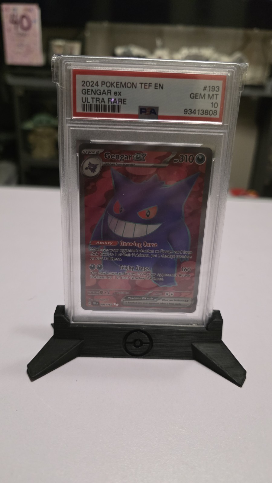 PSA 10 Gengar ex 193/162 Pokemon Temporal Forces Graded Card