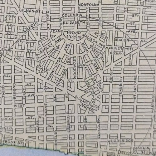 Vintage 1894 DETROIT MICHIGAN Map 14\