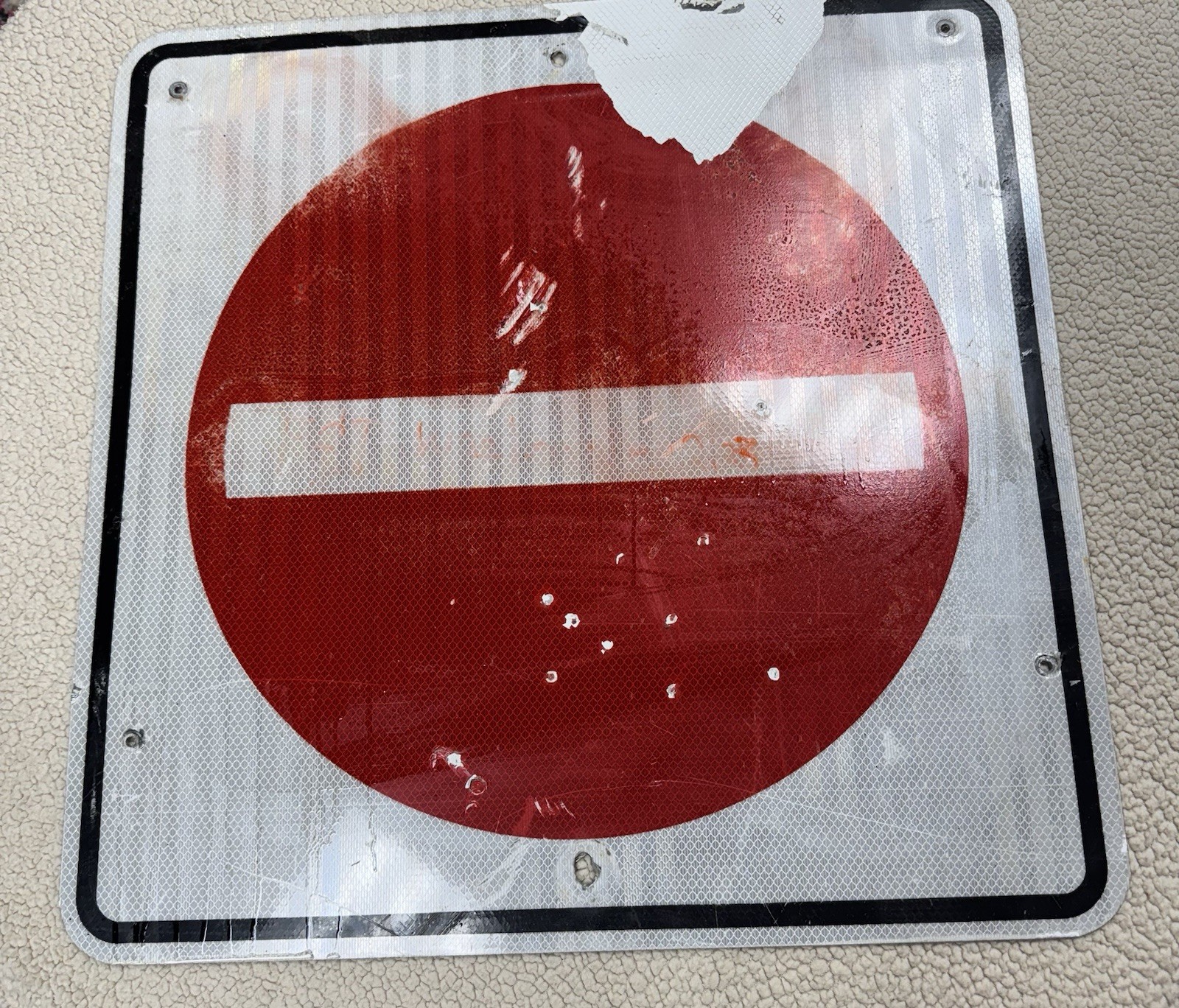 Vintage Retired No Entry Road Sign Autobahn  Man Cave Wall Art 24