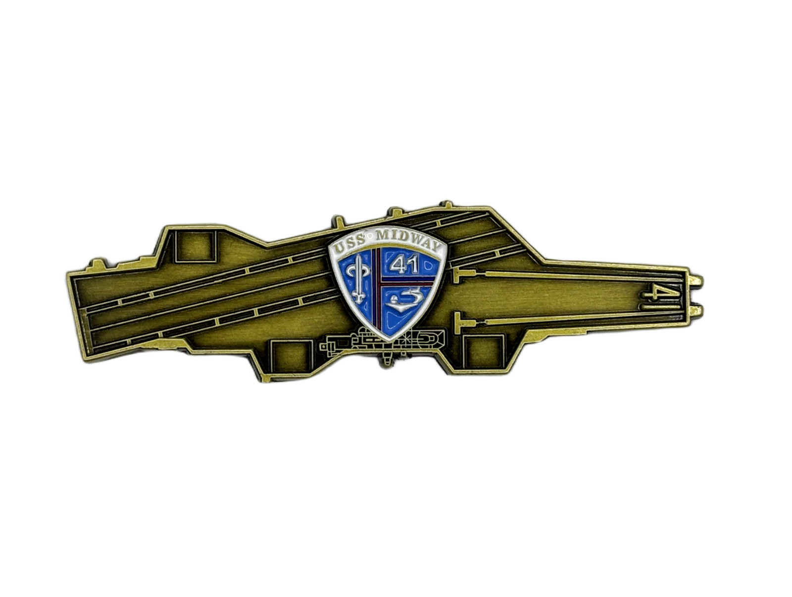 USS Midway (CV-41)  Challenge Coin - US Navy Carrier Shape