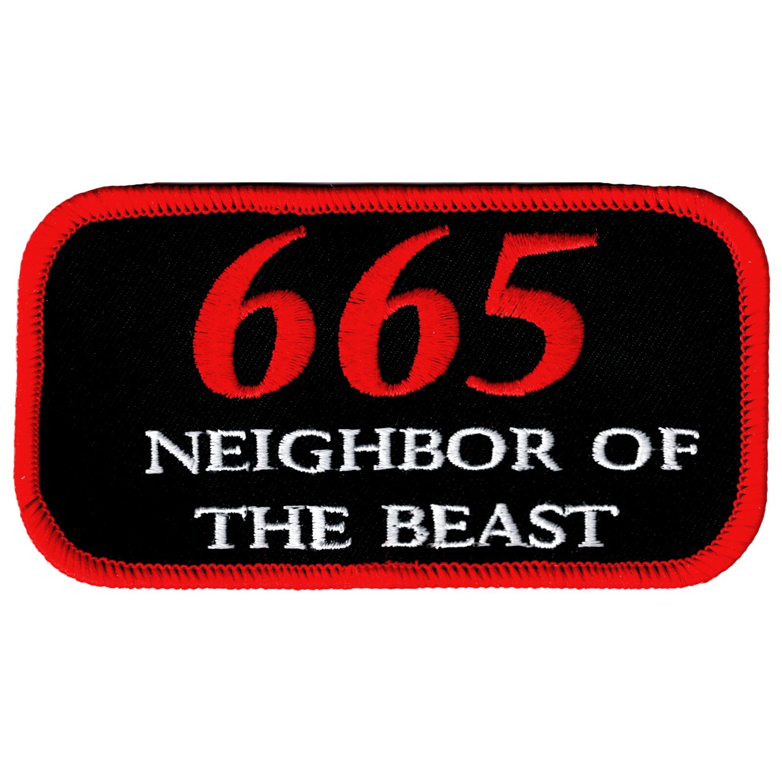 665 NEIGHBOR OF THE BEAST BIKER PATCH embroidered iron-on NAMETAG DEVIL 666 EVIL
