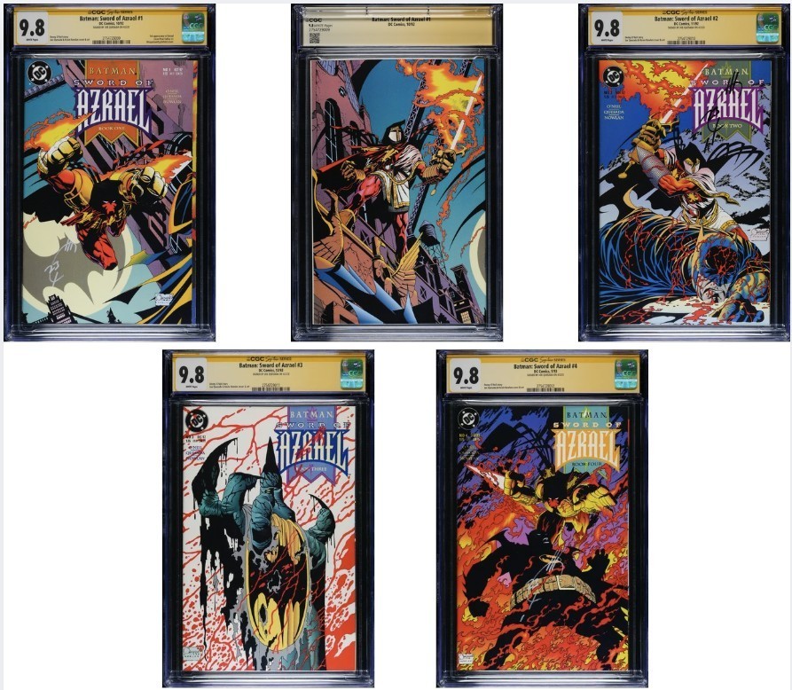 Batman Sword of Azrael #1-4 CGC 9.8 SS Quesada LOW POP SEQUENTIAL CERT SET