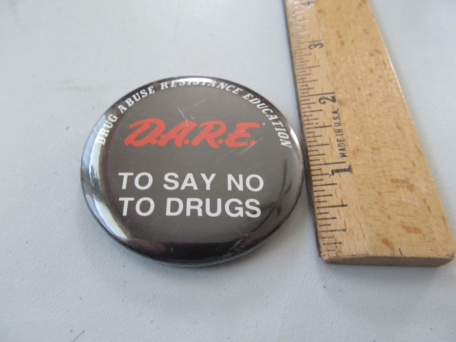 D.A.R.E. Pinback Dare To Say No To Drugs Button Pin Vintage 1990's 2 Inches VG