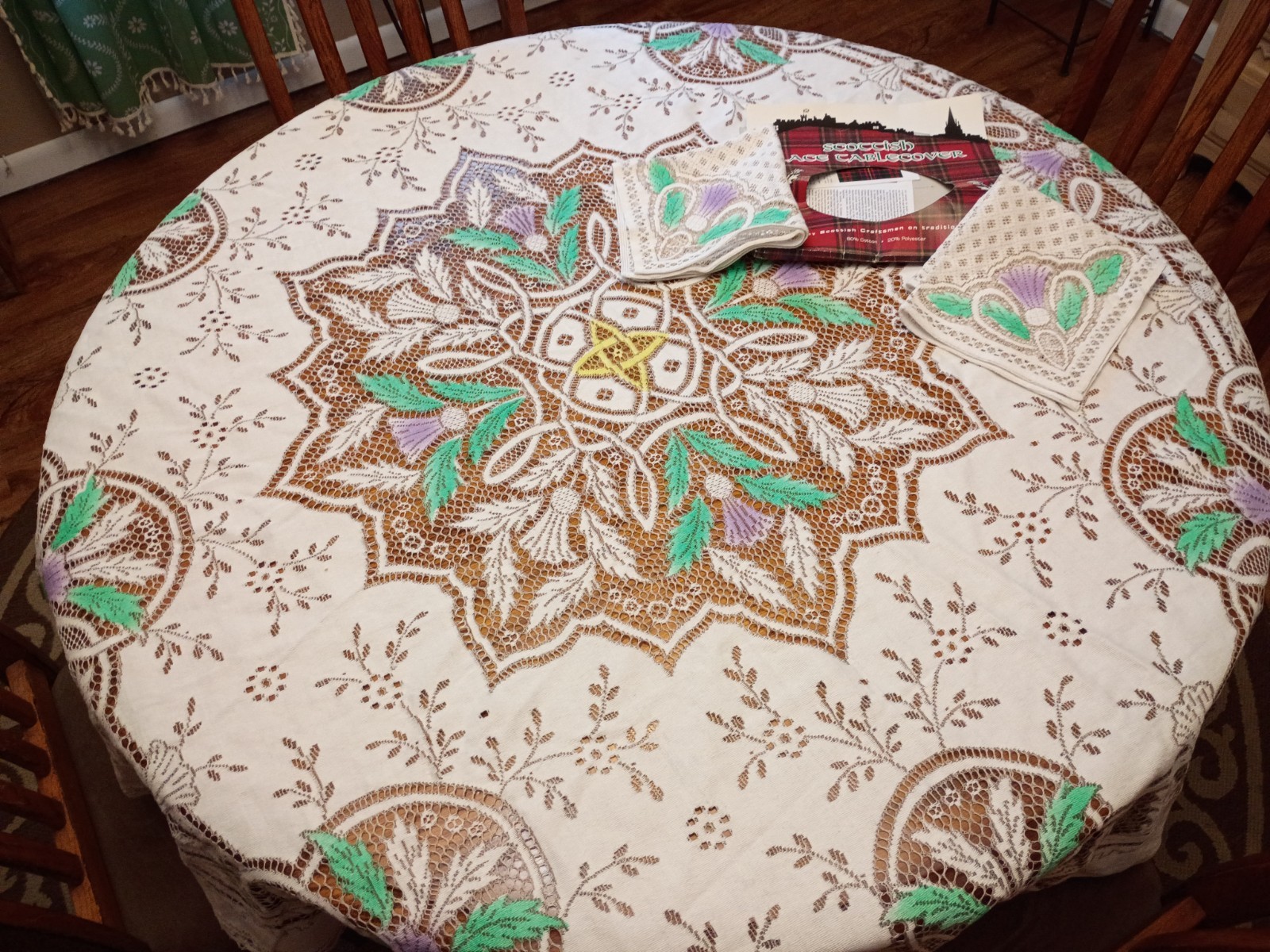 VTG Scottish Lace  Tablecover 60\
