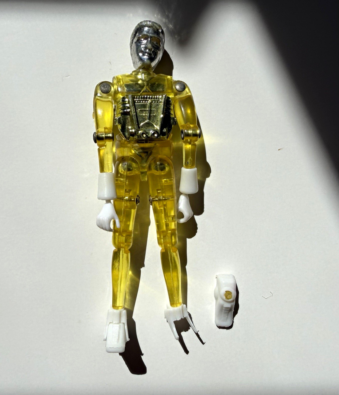Vintage 1976 Mego Micronauts Time Traveler Clear Yellow, Original Owner