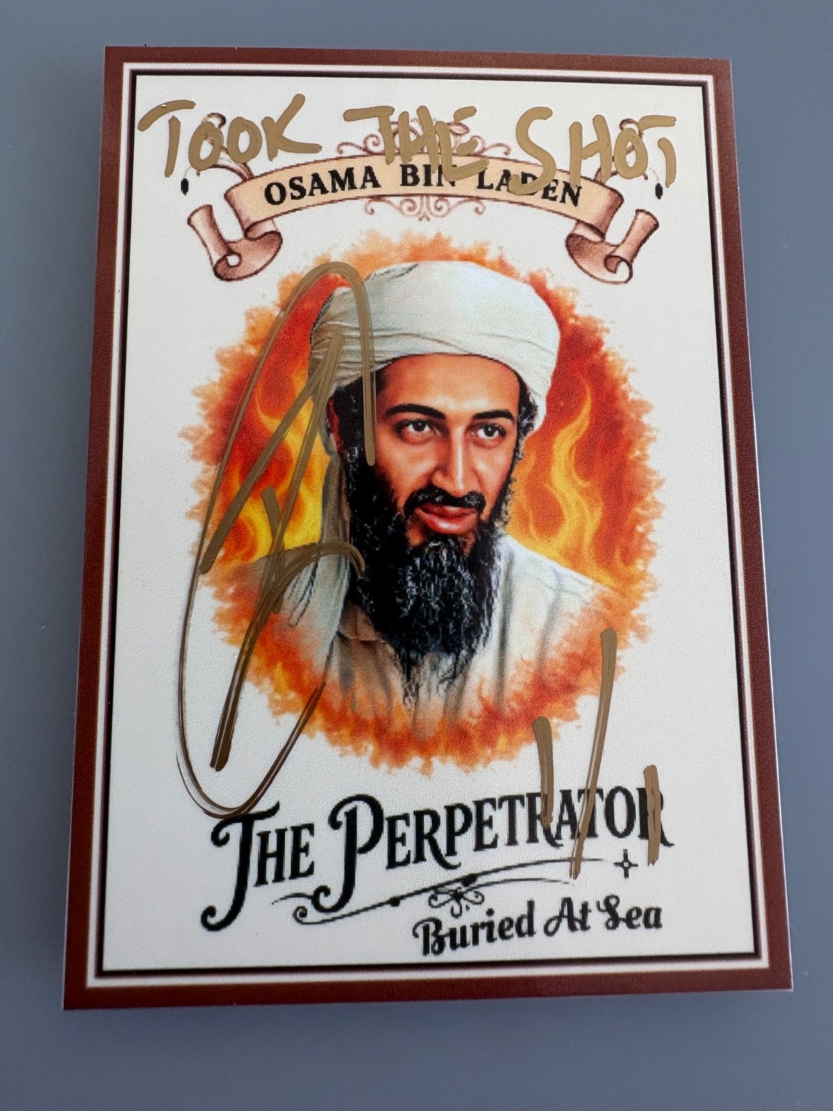 Osama Bin Laden card /50 In Person Autograph by Navy Seal Robert O'Neil 1/1 Auto