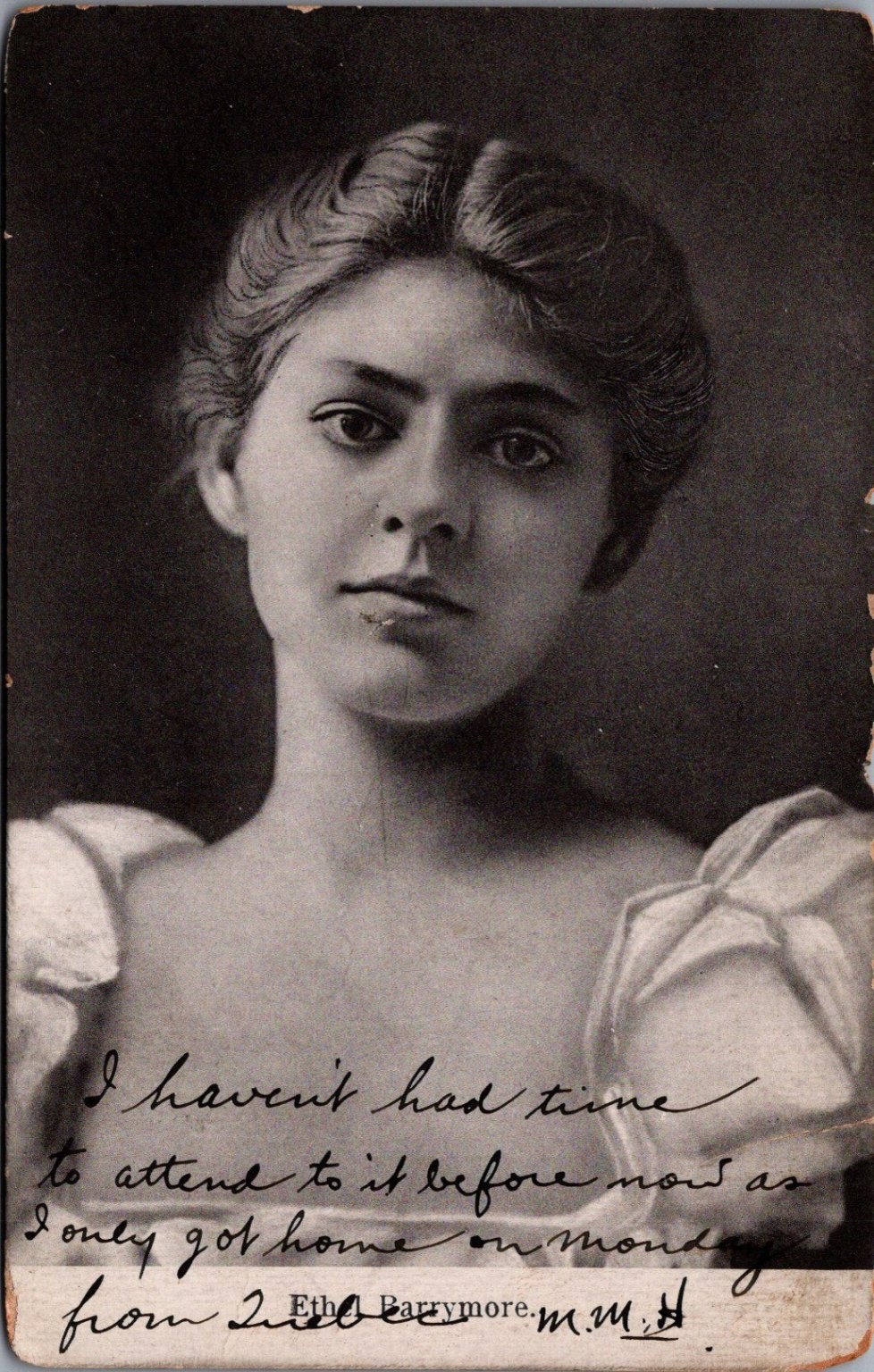 Ethel Barrymore RPPC Postcard 1908 Georgian Bay Sent to Rochester NY