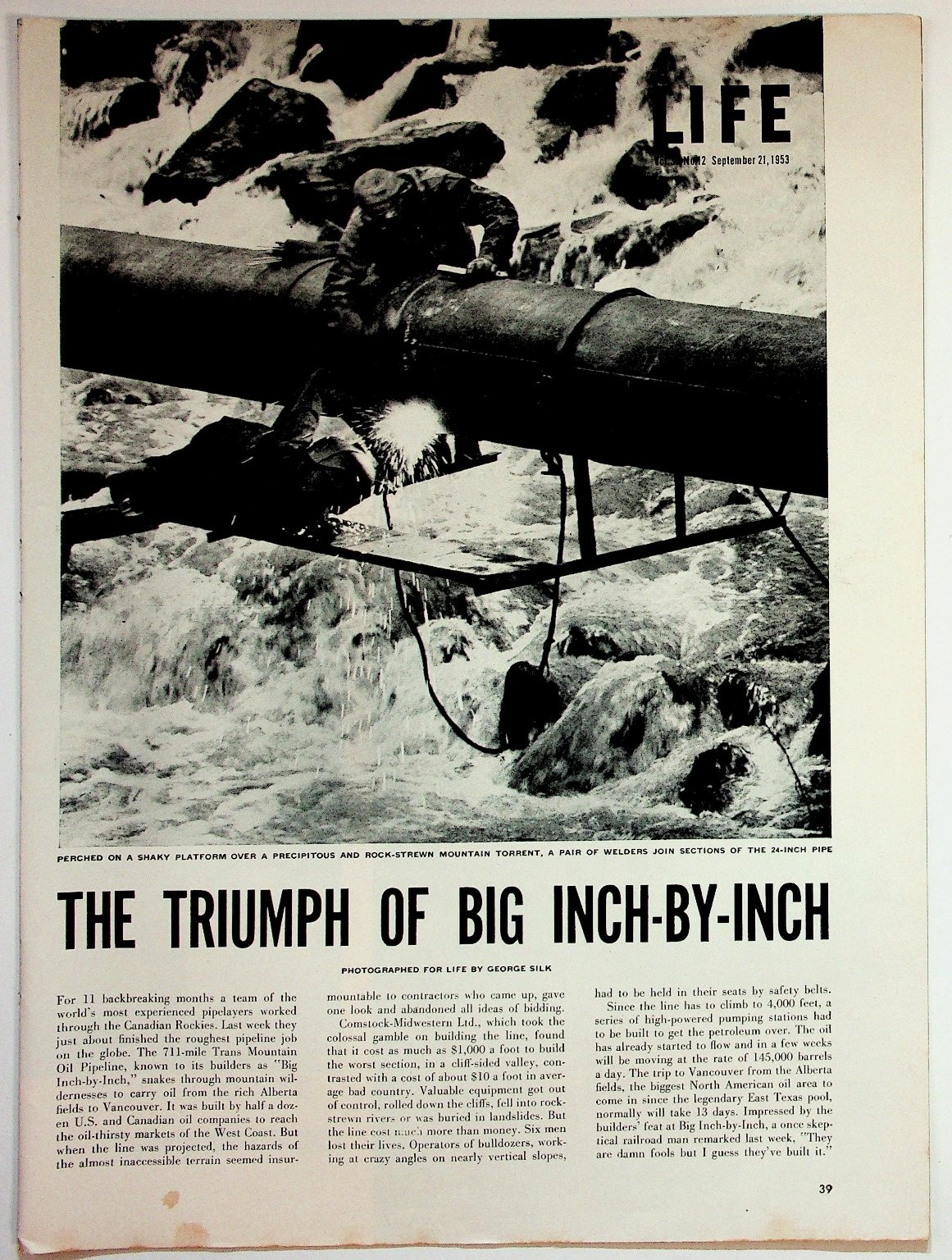 LIFE Magazine 1953 Big Inch-By-Inch Pipeline Article Print Vintage Photos