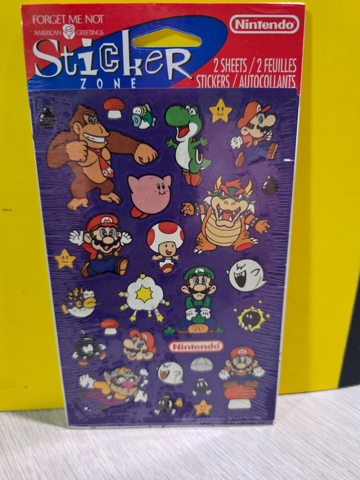 Vtg HTF Nintendo American Greetings Stickers 1996 Sealed Mint Yoshi Donkey Mario