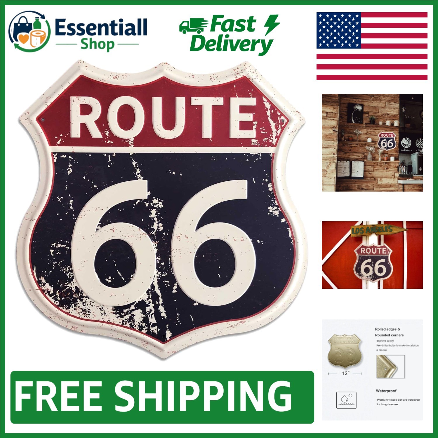 High-Definition Route 66 Metal Sign 12\