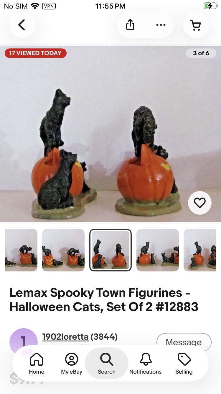 Lemax Spooky Town Figurines - Halloween Cats, Set Of 2 #12883 Lemax Spooky Town Figurines - Halloween Cats, Set Of 2 #12883