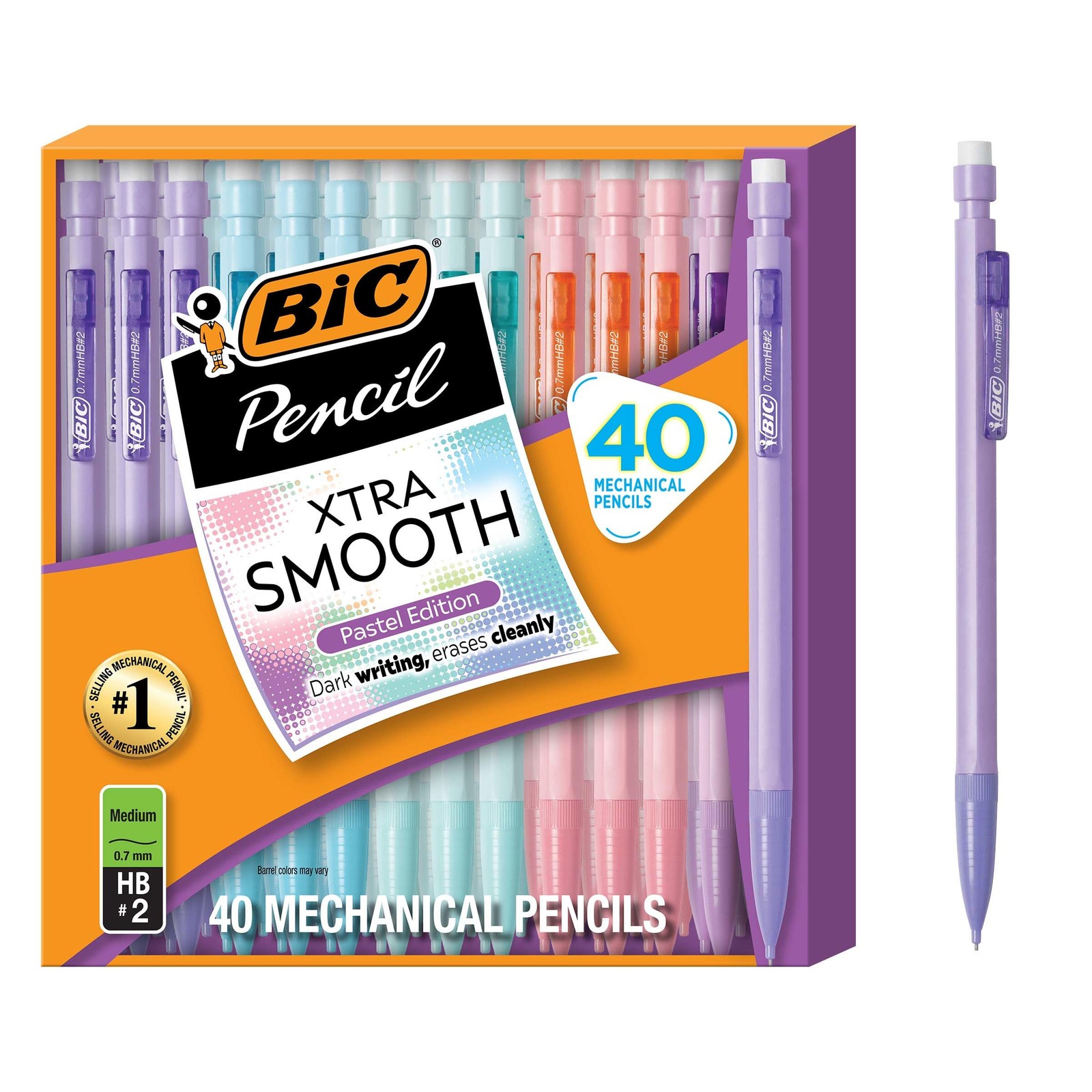 BIC Xtra-Smooth Pastel Mechanical 40 Count (Pack of 1), Edition BIC Xtra-Smooth Pastel Mechanical 40 Count (Pack of 1), Edition