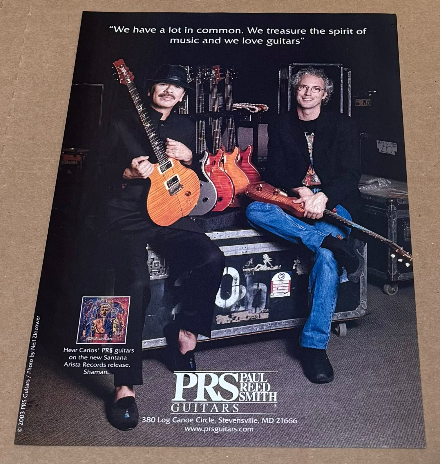 PRS Guitars - CARLOS SANTANA - 2003 Print Advertisement