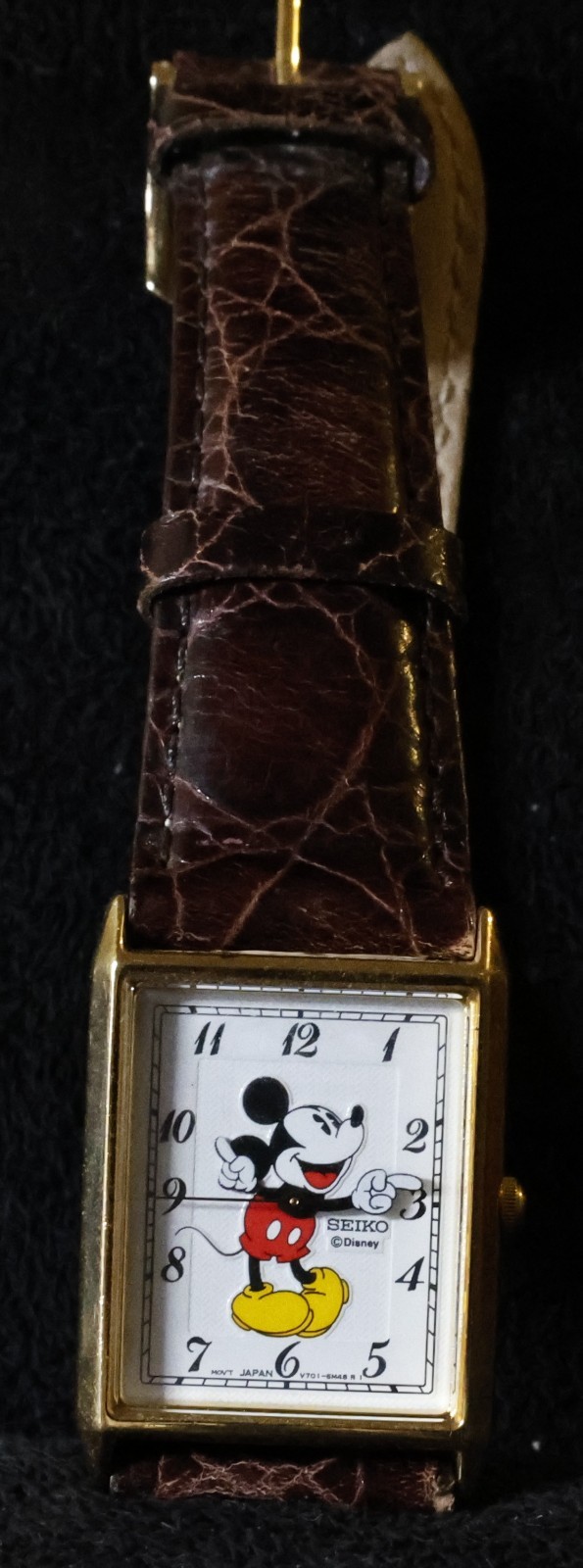 Vintage Men\'s Seiko Mickey Mouse Watch V701 5E19 SFWN58 - AMAZING CONDITION RUNS