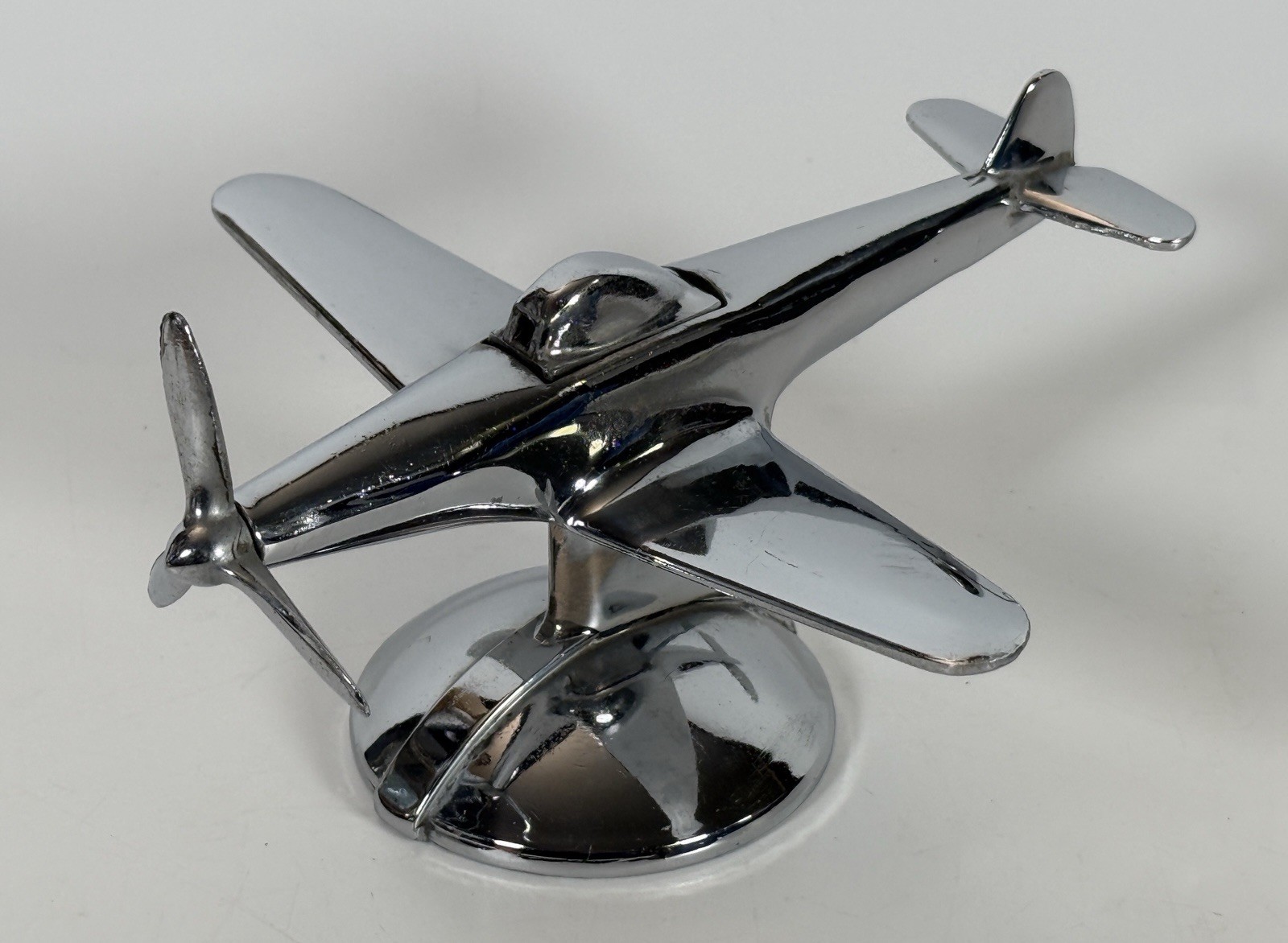 Vintage Negbaur NY Art Deco Chrome P-51 Mustang Airplane Table Lighter Vintage Negbaur NY Art Deco Chrome P-51 Mustang Airplane Table Lighter