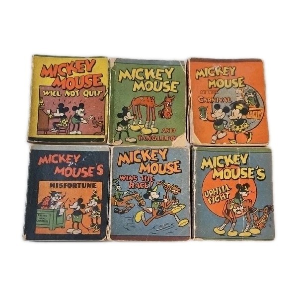 MICKEY MOUSE: Set of 6 WEE LITTLE BOOKS - Rare 3.5\