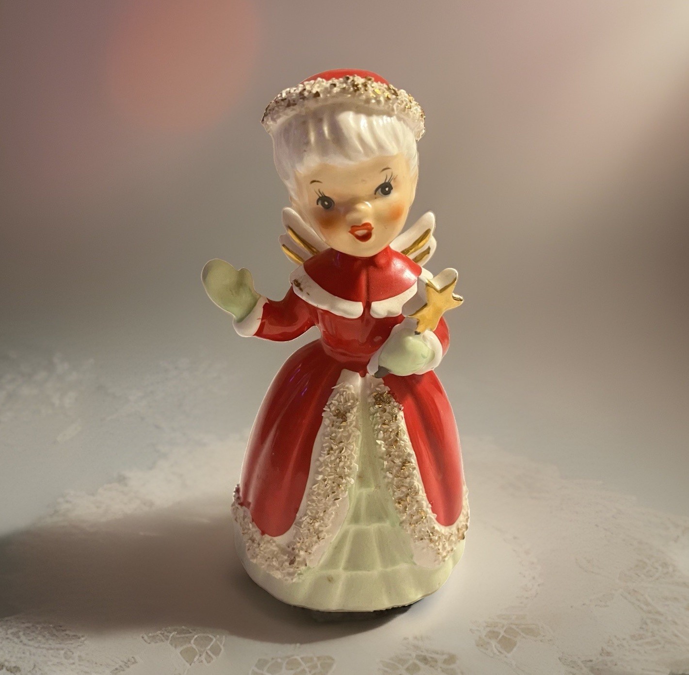 Napco 1956 Vintage Ceramic Christmas Angel Bell 5\