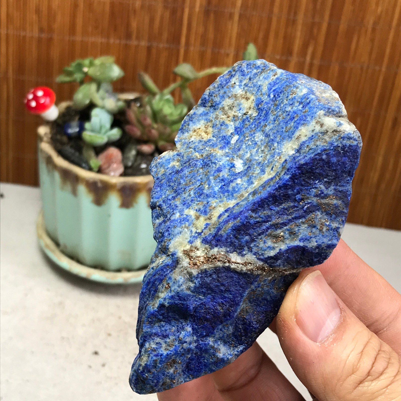 194g Natural lapis lazuli Crystal gemstone Rough Mineral Specimen healing A5046