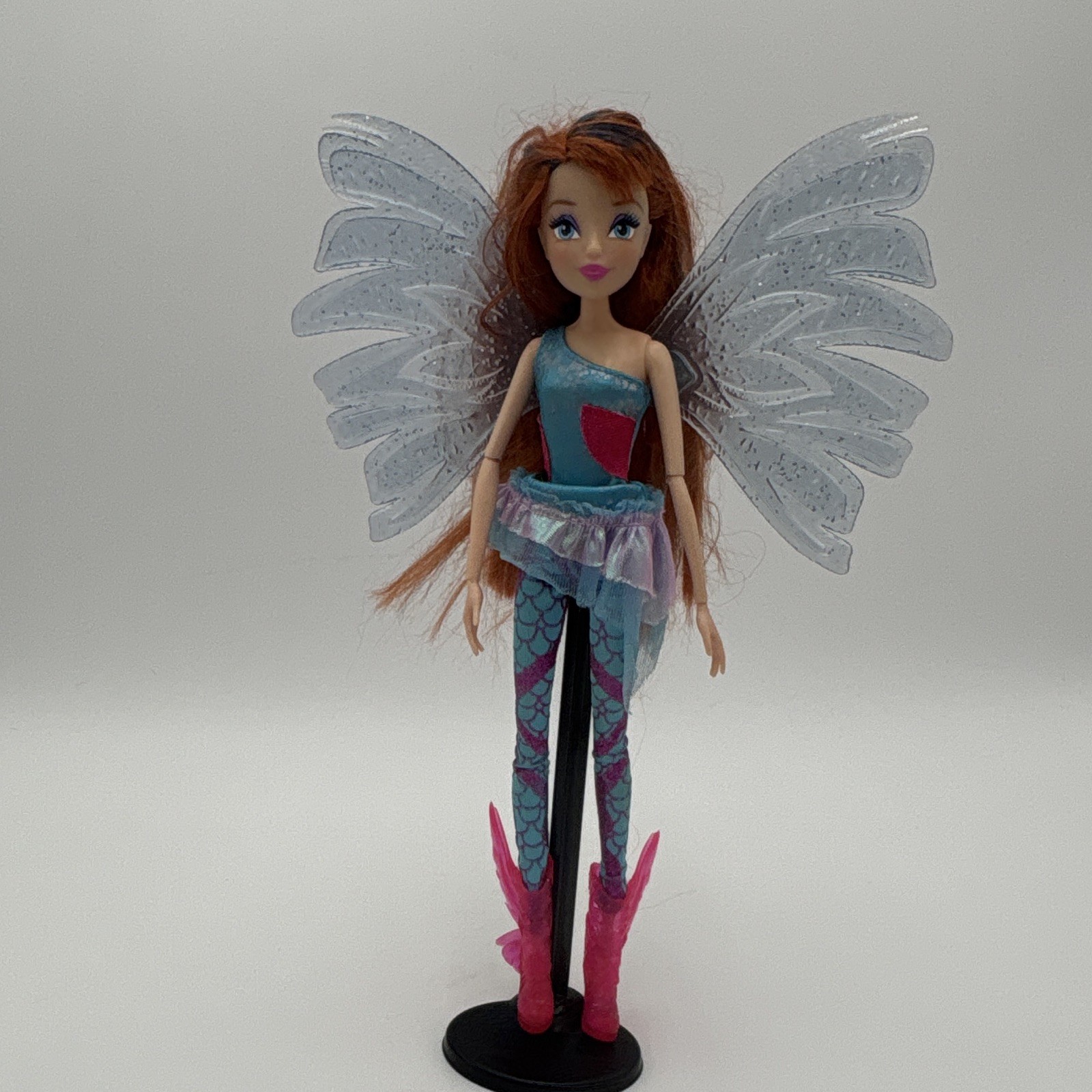 Winx Club Bloom Sirenix Fairy Doll 2013 Jakks Pacific blue wings and pink boots