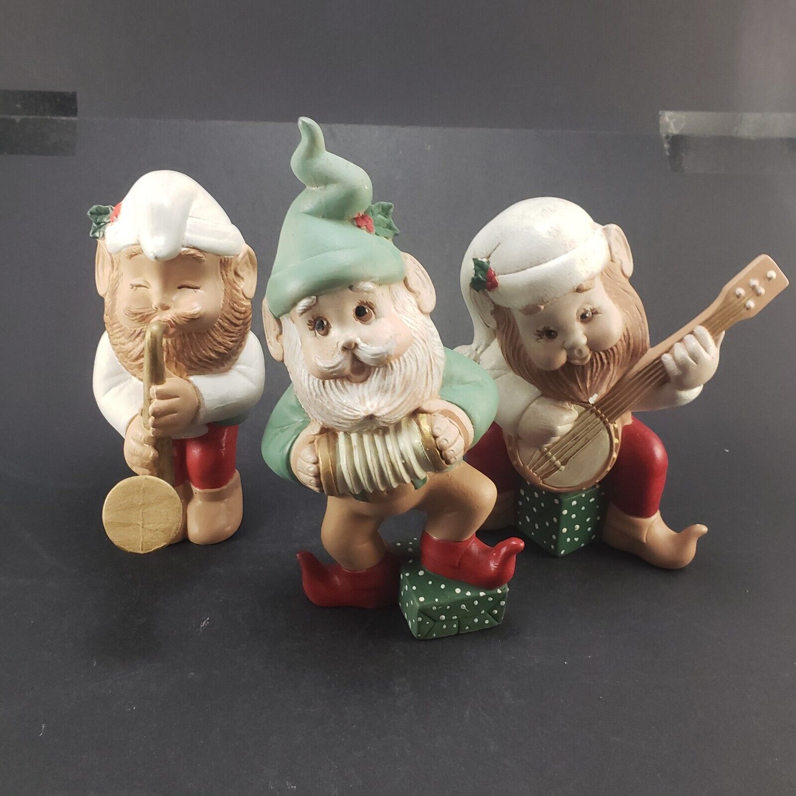 Ceramic Mold Elf Elves Gnome Musical Figures Musicians Christmas Set 3 Guitar