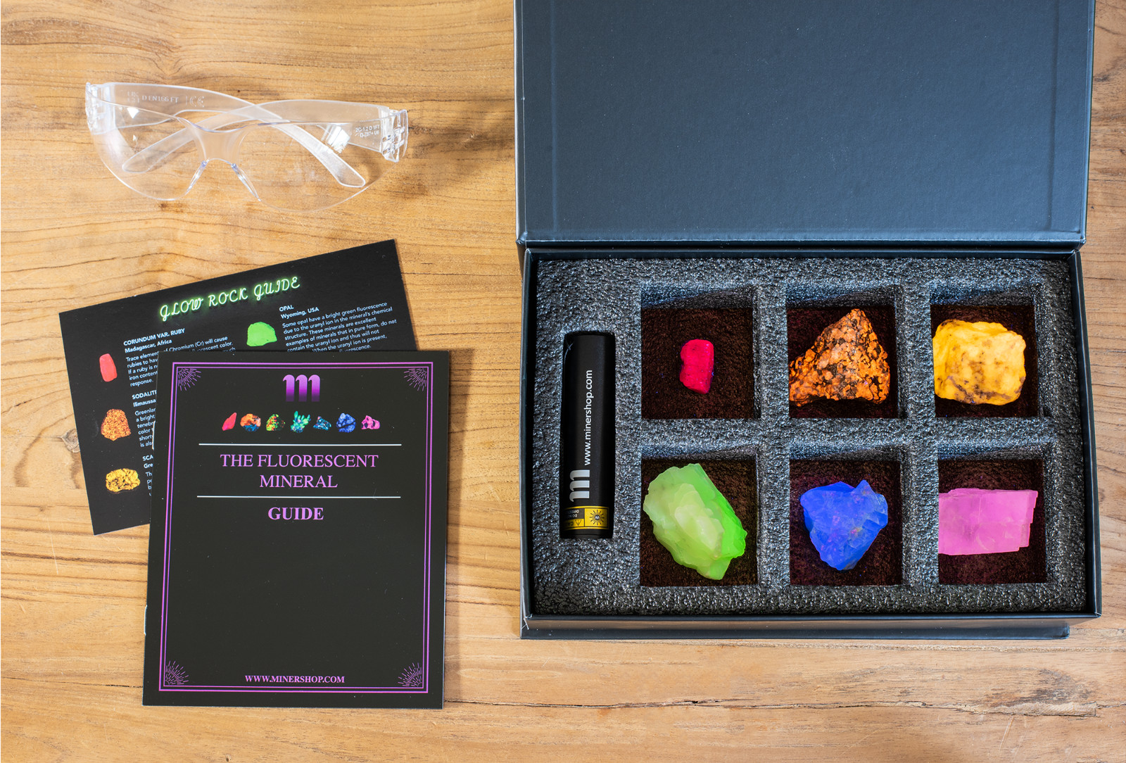 Fluorescent Mineral Kit - 6 Large, Bright UV Reactive Minerals Fluorescent Mineral Kit - 6 Large, Bright UV Reactive Minerals