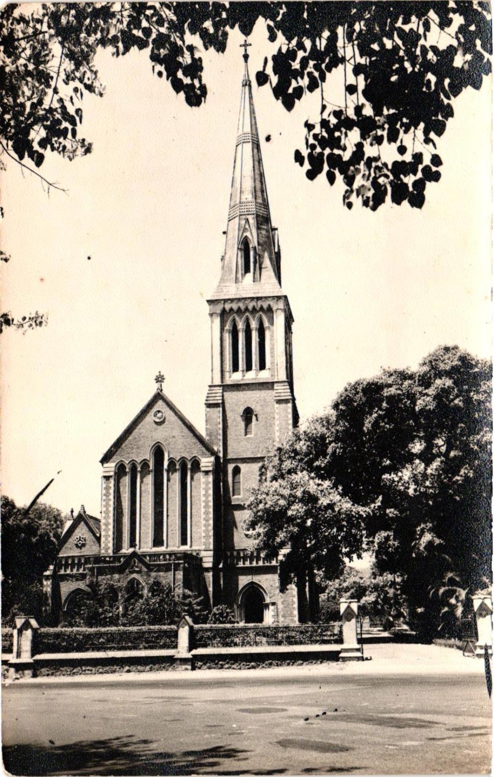 Vintage Real Photo Postcard Church with Tall Spire RPPC Vintage Real Photo Postcard Church with Tall Spire RPPC