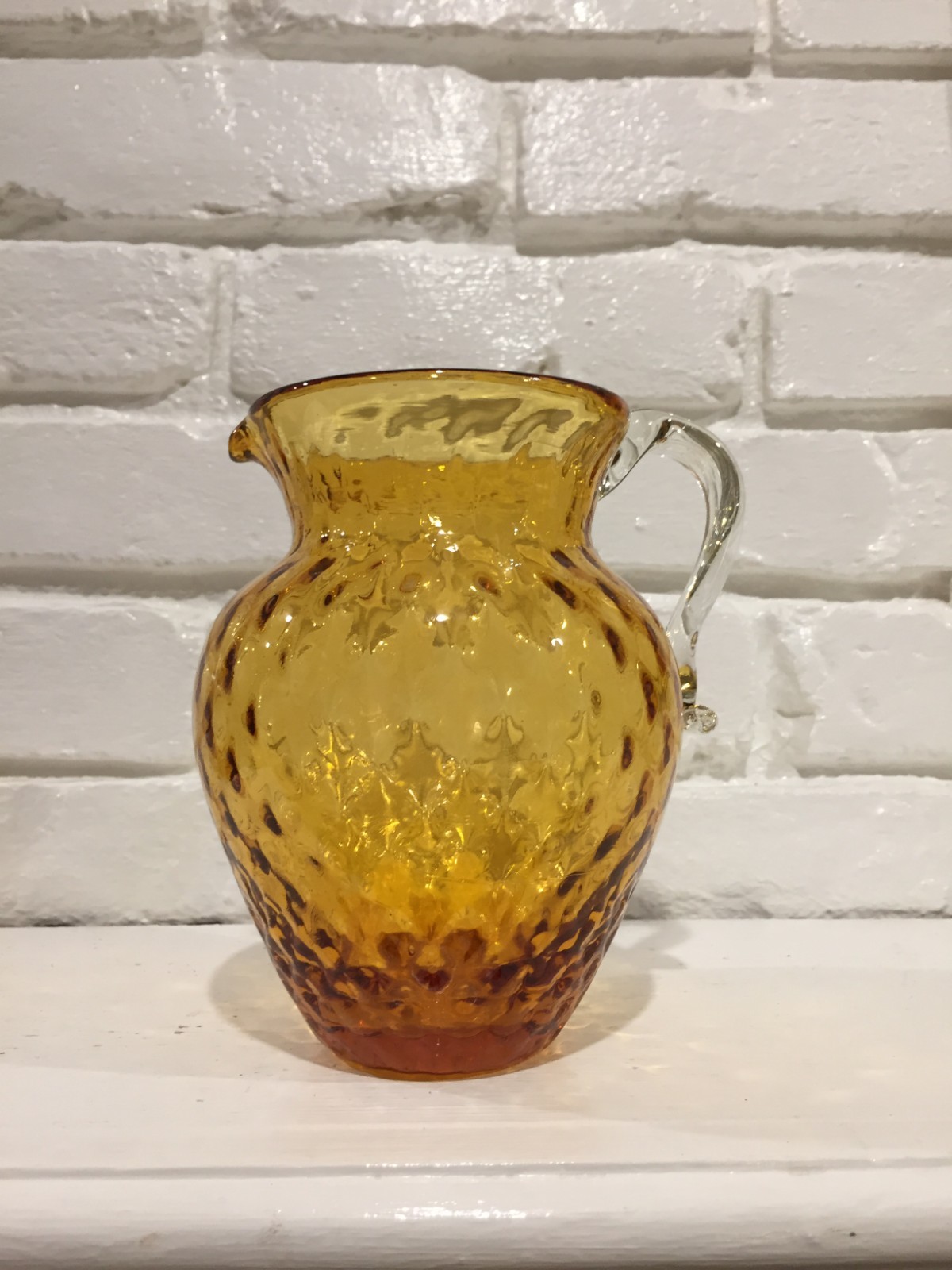 Amber Glass Pitcher Blown Glass Amber Glass Pitcher Blown Glass