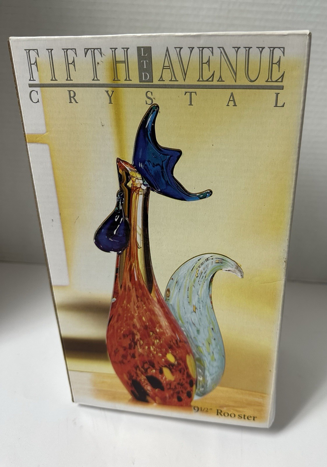 Fifth Avenue Crystal LTD Art Glass Rooster Chicken Hen Country 9 1/2