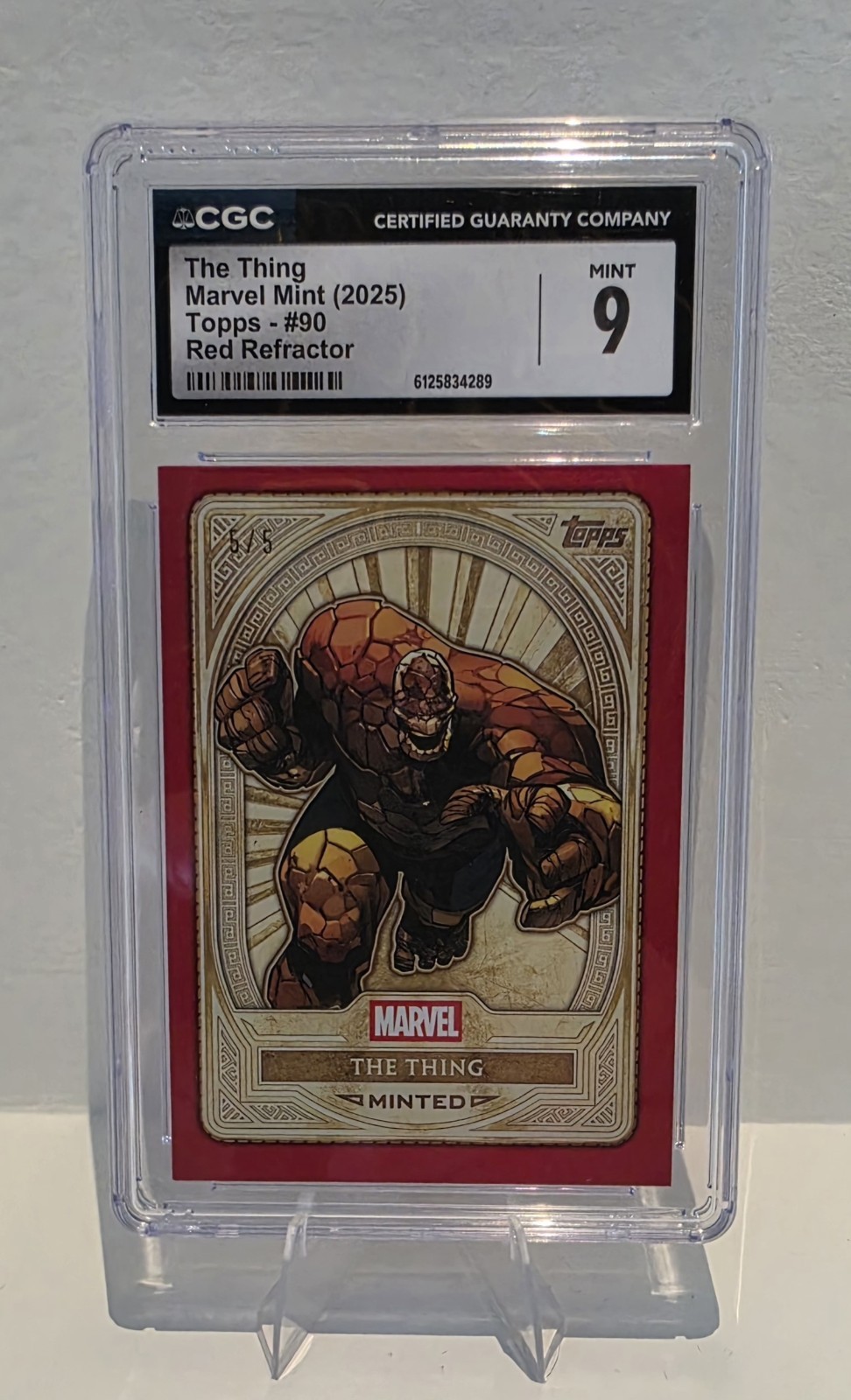 Topps 2025 Marvel Mint The Thing  Red Refractor CGC 9 Graded 1/5 Alpha
