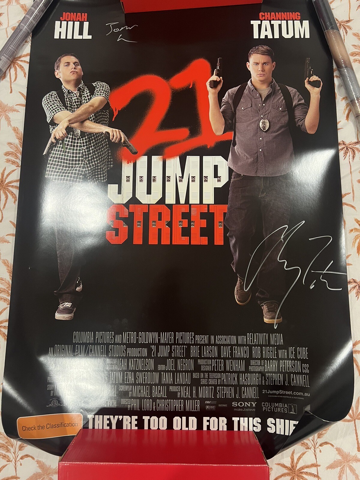 HUGE 21 Jump Street Channing Tatum Jonah Hill SIGNED Full Size Movie Poster