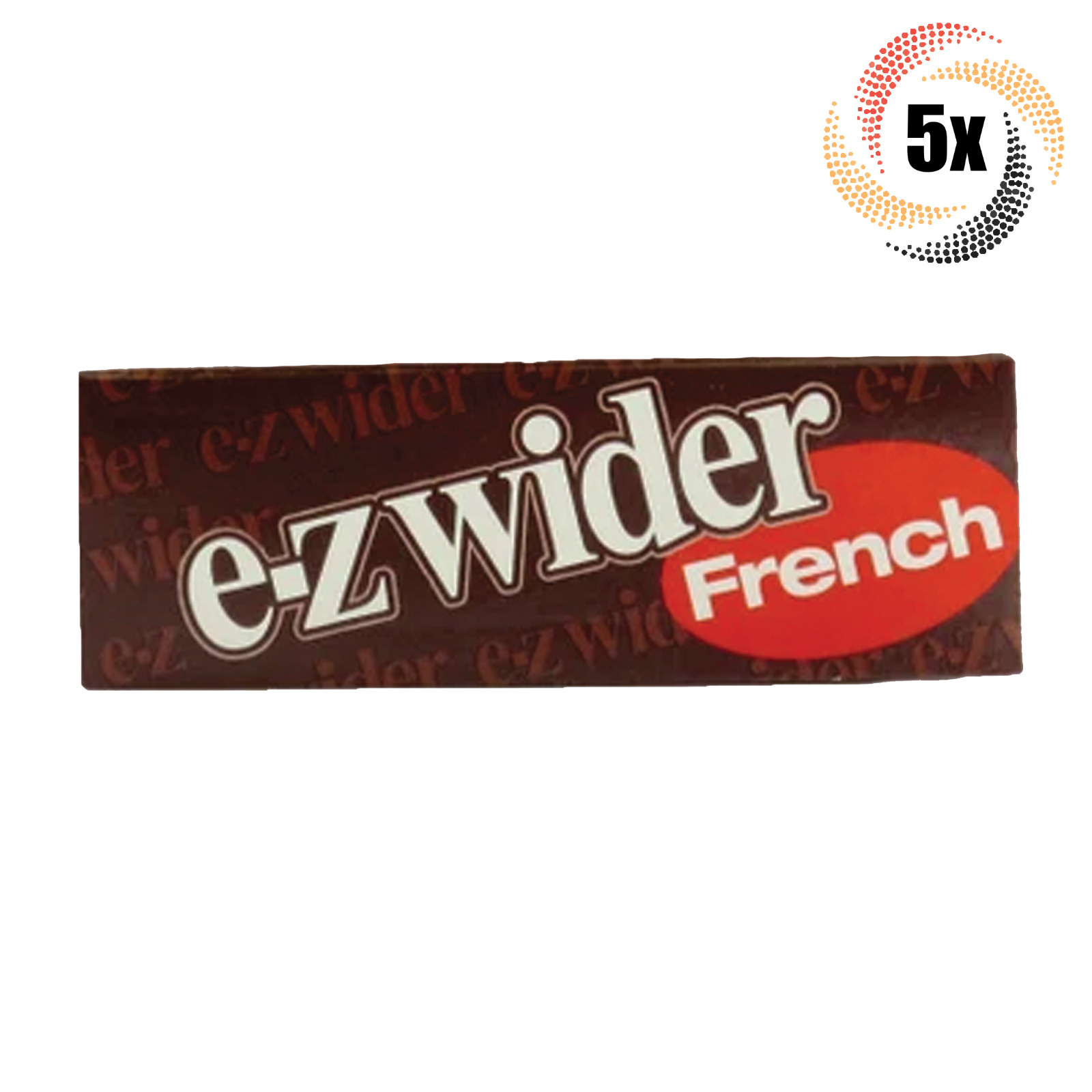 5x Packs E-Z Wider French | 1 1/4 1.25 | 24 Papers Per Pack | + 2 Rolling Tubes