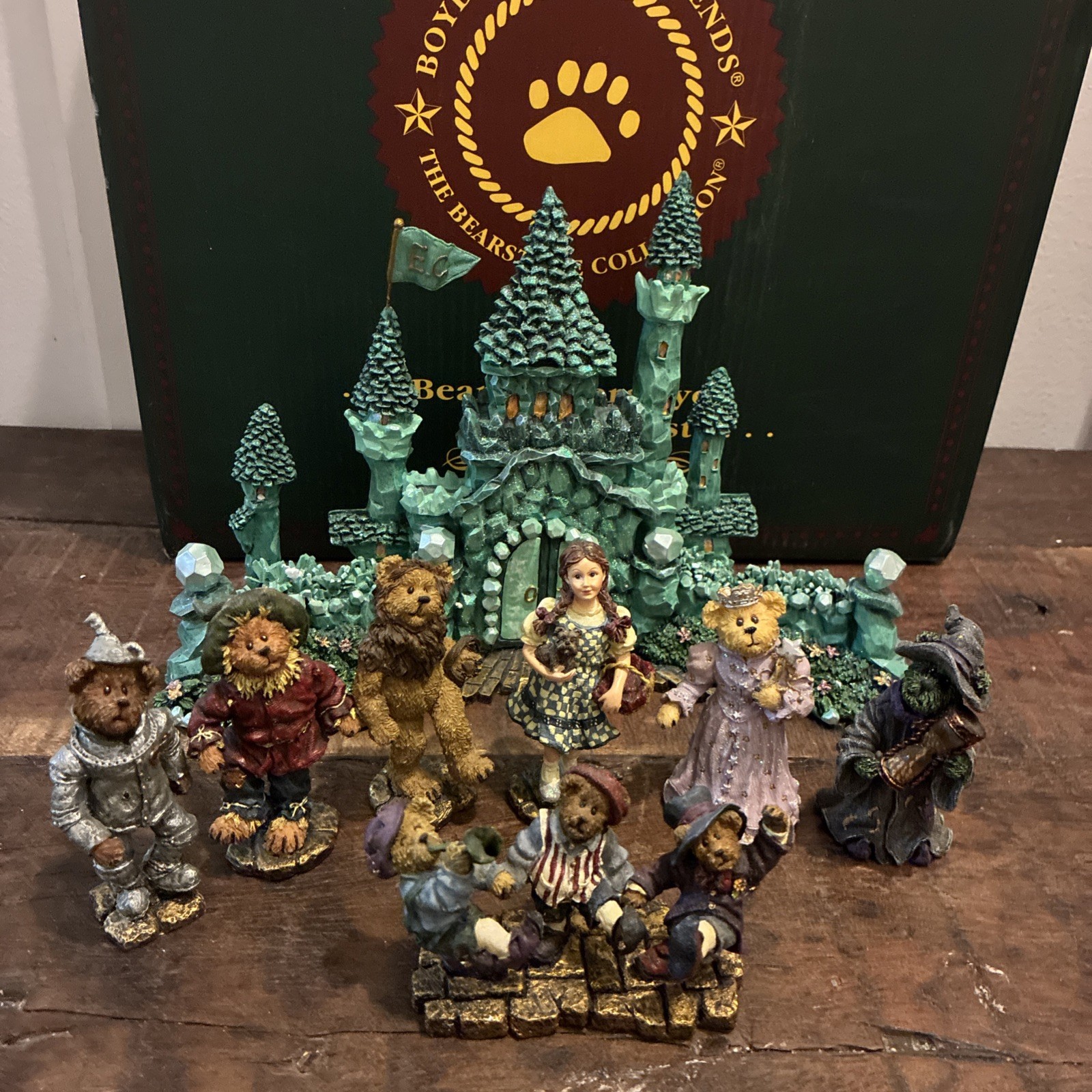 Boyds Bears Wizard of Oz The Emerald City Complete Set 24803 W/ Box & Styrofoam