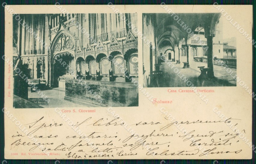 Wedge Saluzzo San Giovanni Coro Casa Cavassa postcard MT5629