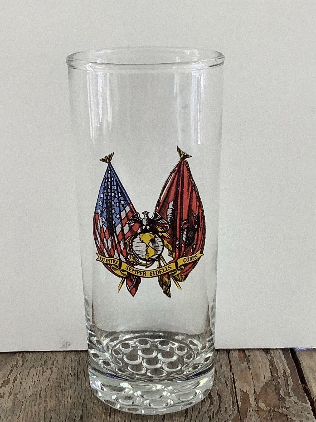 USMC Country Semper Fidelis Corps High Ball Tom Collins Glass Tumbler