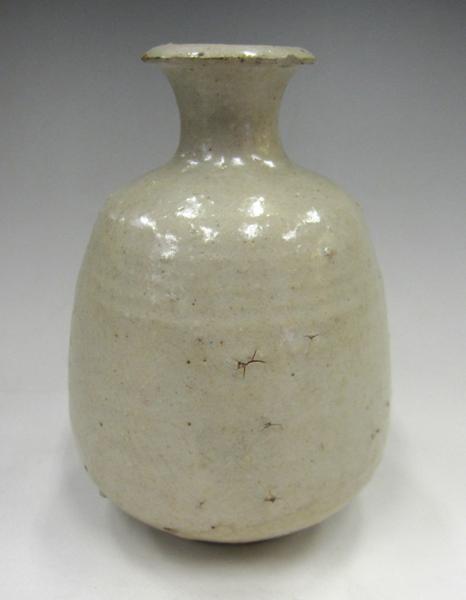 Yi Dynasty Powdered Tokkuri Antique Art Korean Ceramics Height Approximately 13C