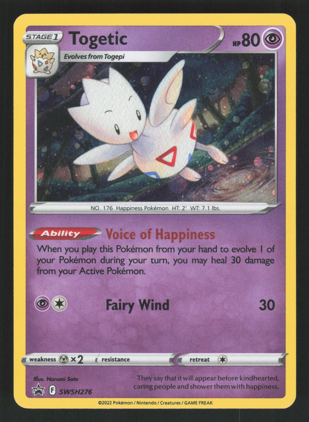 English NM Togetic SWSH276 SWSD Holofoil Pokemon SWSH: Sword & Shield Promo C...