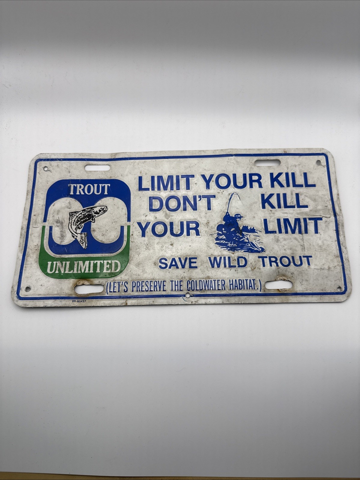 VTG RARE Trout Unlimited License Plate “limit Your Kill Don’t Kill Your Limit”