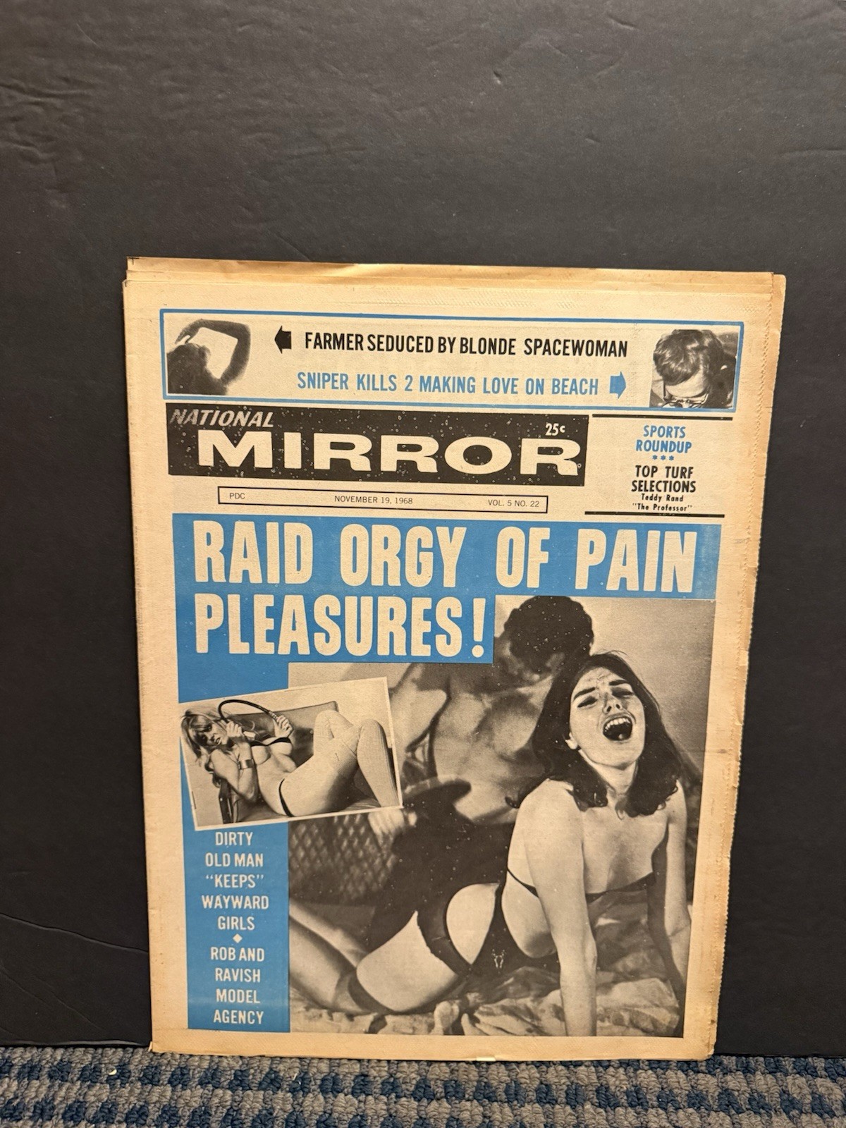 1968 National Mirror Newspaper, Blond Space Woman, Liz Langley Centerfold (10S)